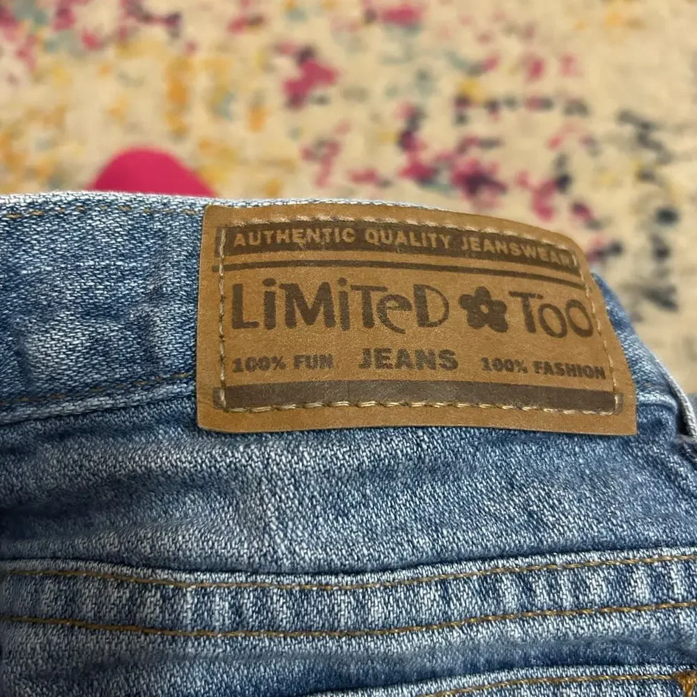 Y2K Limited Too Flare Jeans Girls Size 10 Faded Mid Rise Medium Wash Denim